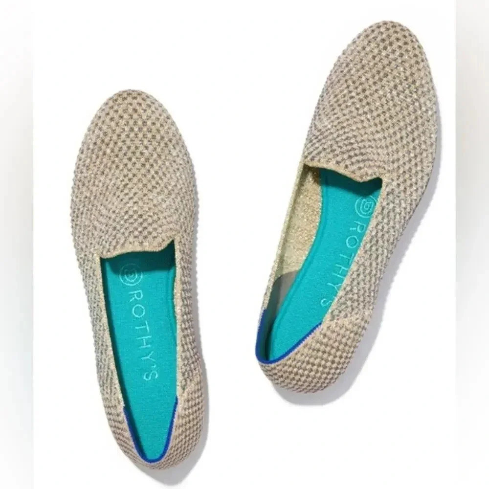 Rothy's Multi Metallic Sparkling Limited Edition The Round Flats Size 6